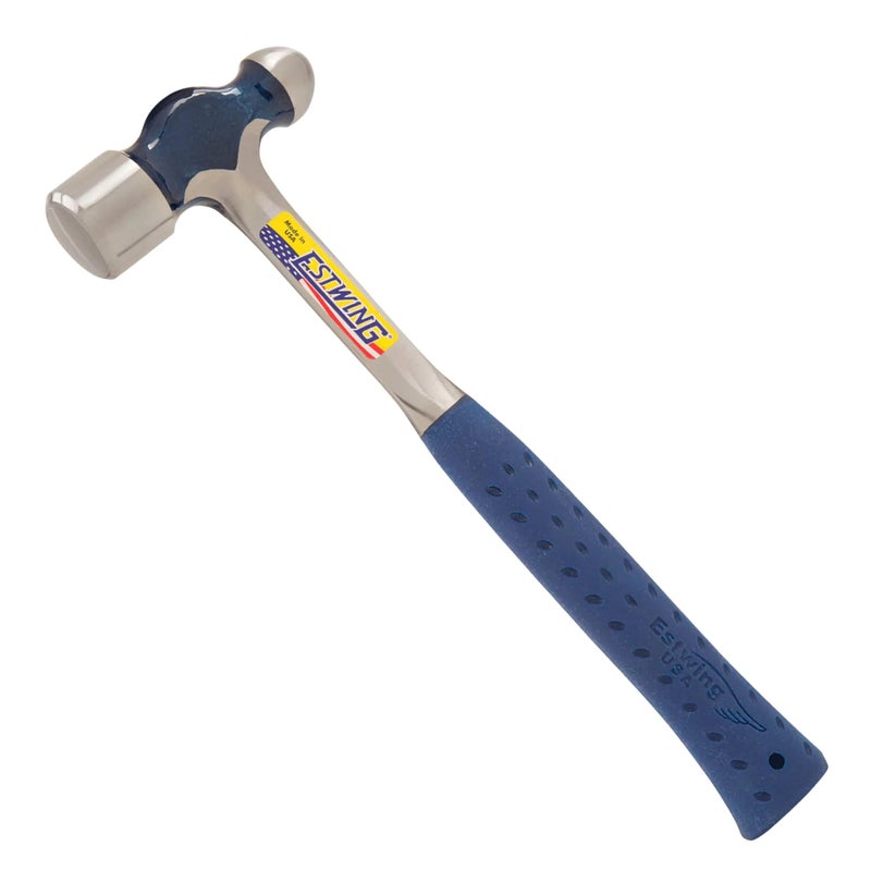 ESTWING Ball Peen Hammer - 8 oz Metalworking Tool with Forged Steel Construction & Shock Reduction Grip - E3-8BP, Blue - Image 1